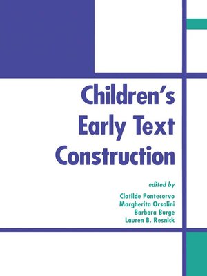 cover image of Children's Early Text Construction